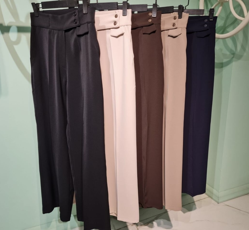 IMG_6592 شلوار کرپ دو دکمه کد 13526 - Image 1